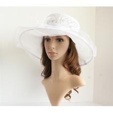 NEW Church Derby Wedding Lace & Organza Soft hat White/OffWhite VF514  eb-72103334